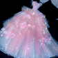 Sparkling Elegant Pink A-Line Tiered Prom Dress Evening Dress Ball Gown DP6231