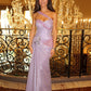 Glamorous Lavender One-Shoulder Beaded Mermaid Evening Gown Prom Dress DP8010