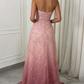 Elegant Pink Halter Neck Sequin Beaded Evening Dress DP8063