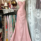 Vintage Satin Halter- Neck Sweetheart Evening Gown Beaded Ruched Mermaid Prom Dress DP7764