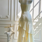 Vintage Ivory Spaghetti Strap Mermaid Ruffled Tiered Evening Gown DP8401