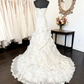 Enchanting Ivory Strapless Mermaid Wedding Dress Ruffled Lace Bridal Gown DP7962