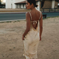 Vintage Satin Slip Cowl Neck Spaghettiträger Ballkleid Formelles Abendkleid DP8355