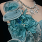 Glamorous Turquoise Strapless Mermaid Evening Gown with 3D Floral Applique Sequin Lace Train Prom Dress DP7288