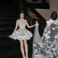 Gorgeous Glittering Silvery Beaded Sequined A-Line Halter Dress Design Party Dress Homecoming Dress DP6250