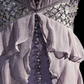 Gorgeous Lilac Chiffon Beaded Prom Dress Sheath Halter Neck Ruffled Evening Gown DP7113