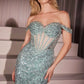 Elegant Sequin Off-the-Shoulder Mermaid Evening Gown Prom Dress DP8162