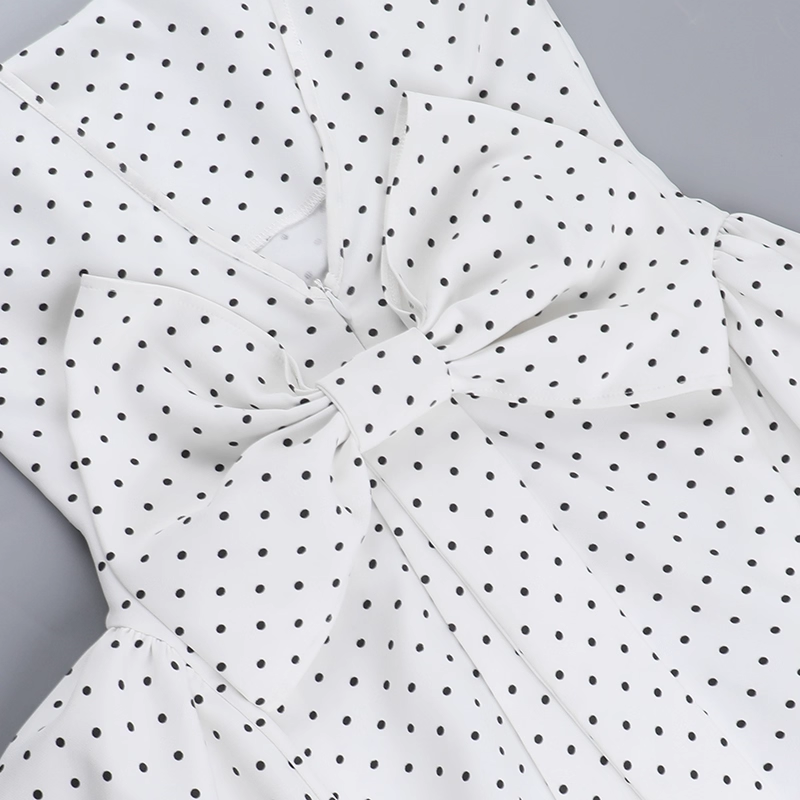 Vintage Dot Pattern Square-neck A-Line Short Summer Dresses Party Dress Homecoming Dress DP6390