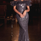 Vintage Beaded Mermaid Prom Dress Off-the-shoulder Evening Dress Long Formal Dress, DP6604