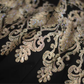 Vintage Black Off-Shoulder Gold Embroidery Mermaid Evening Gown DP7354