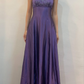 Elegant Purple Spaghetti Straps A-Line Vintage Long Party Dress, DP3988