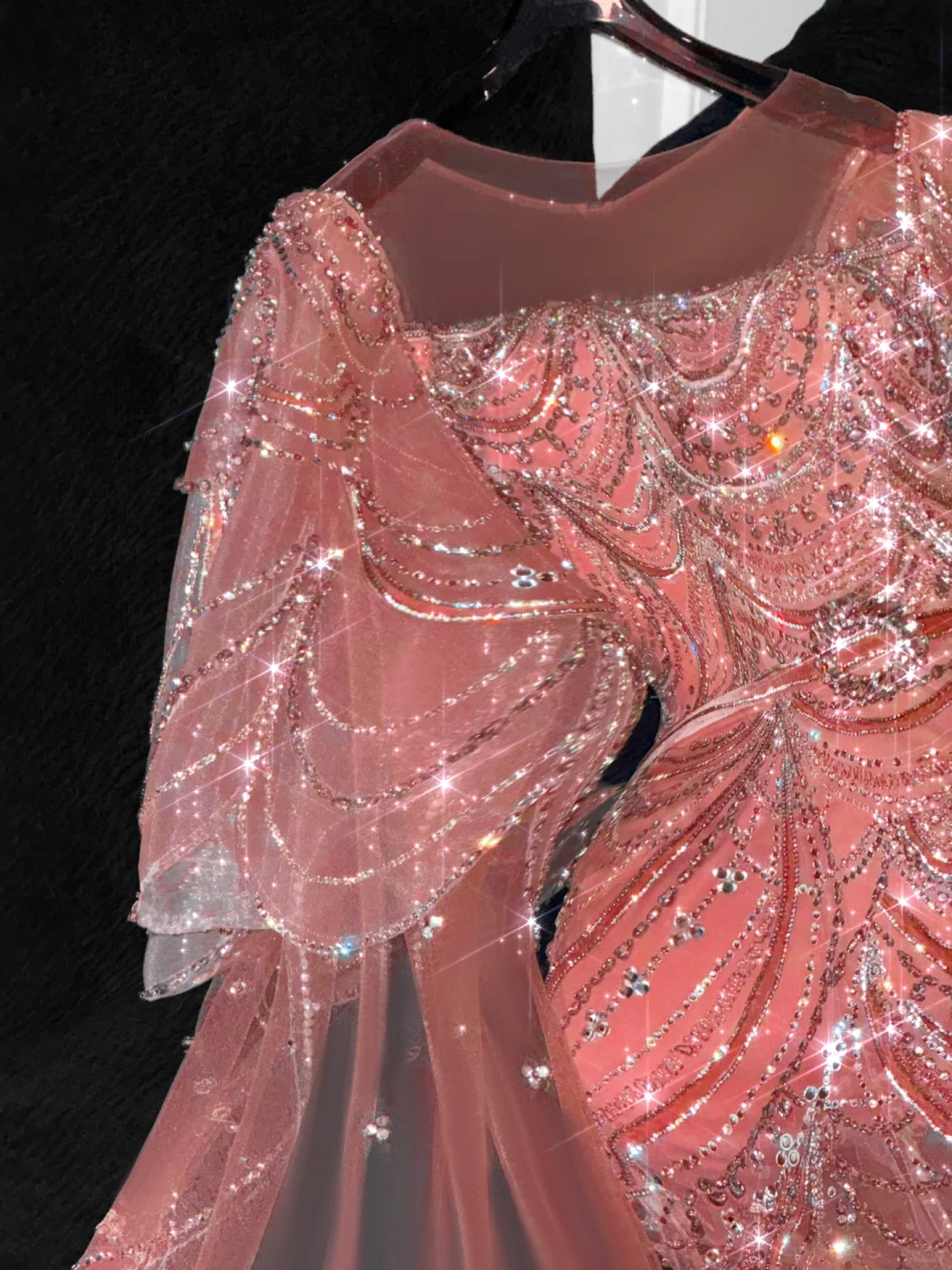 Gorgeous Shiny Orange Beaded Sequined Design Mermaid Prom Dress Evening Dress DP6226