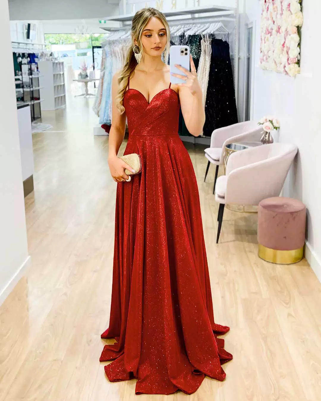 Wunderschönes Glitzer-Spaghettiträger-A-Linien-Herz-Abschlussballkleid DP8371