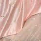 Glamorous Strapless Pink Satin & Tulle Beaded Star Embroidery Evening Gown DP8274