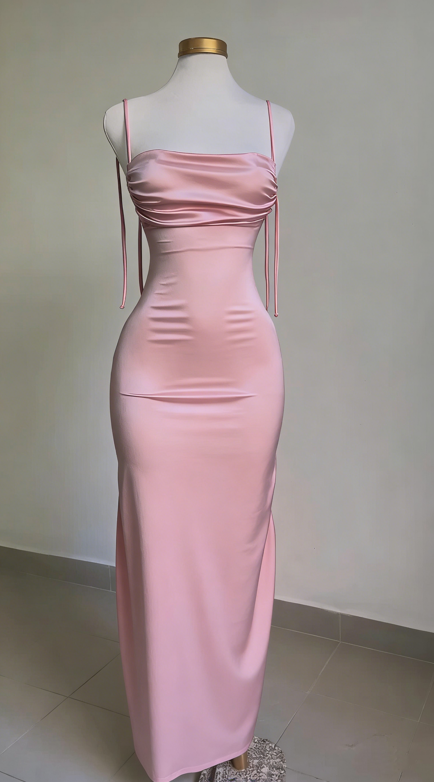 Vintage Royal Blue Straps Backless Satin Long Party Dress Evening Dress DP2785