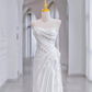 Elegant White A-Line Birthday Party Dress Lace Wedding Dress, DP3171