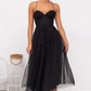 Vintage Tulle Sweetheart Spaghetti Straps Midi Evening Gown DP8143