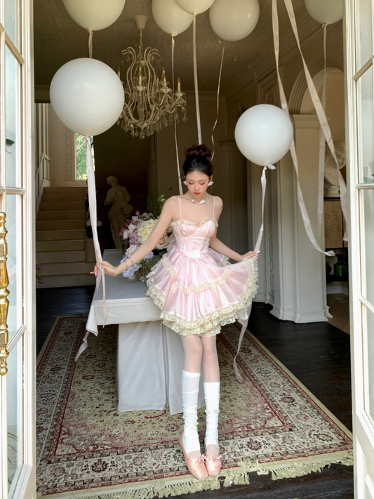 Cute Pink Sweetheart Princess Style Tiered A-Line Design Spaghetti Strap Short 18th Birthday Party Dress Homecoming Dress DP6256