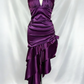 Vintage Wine Red Halter Satin Long Evening Party Dress Birthday Outfits, DP4389