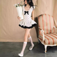 Vintage Black Polka Dot A-Line Homecoming Dress Party Dress Cocktail Dress DP6703