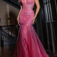 Glamorous Lace Sequined Prom Dress Spaghetti Straps Tulle Evening Gown DP8023