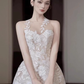 Robe de bal vintage blanche en dentelle avec appliques, robe de soirée fourreau longue, robe de soirée formelle, DP6616