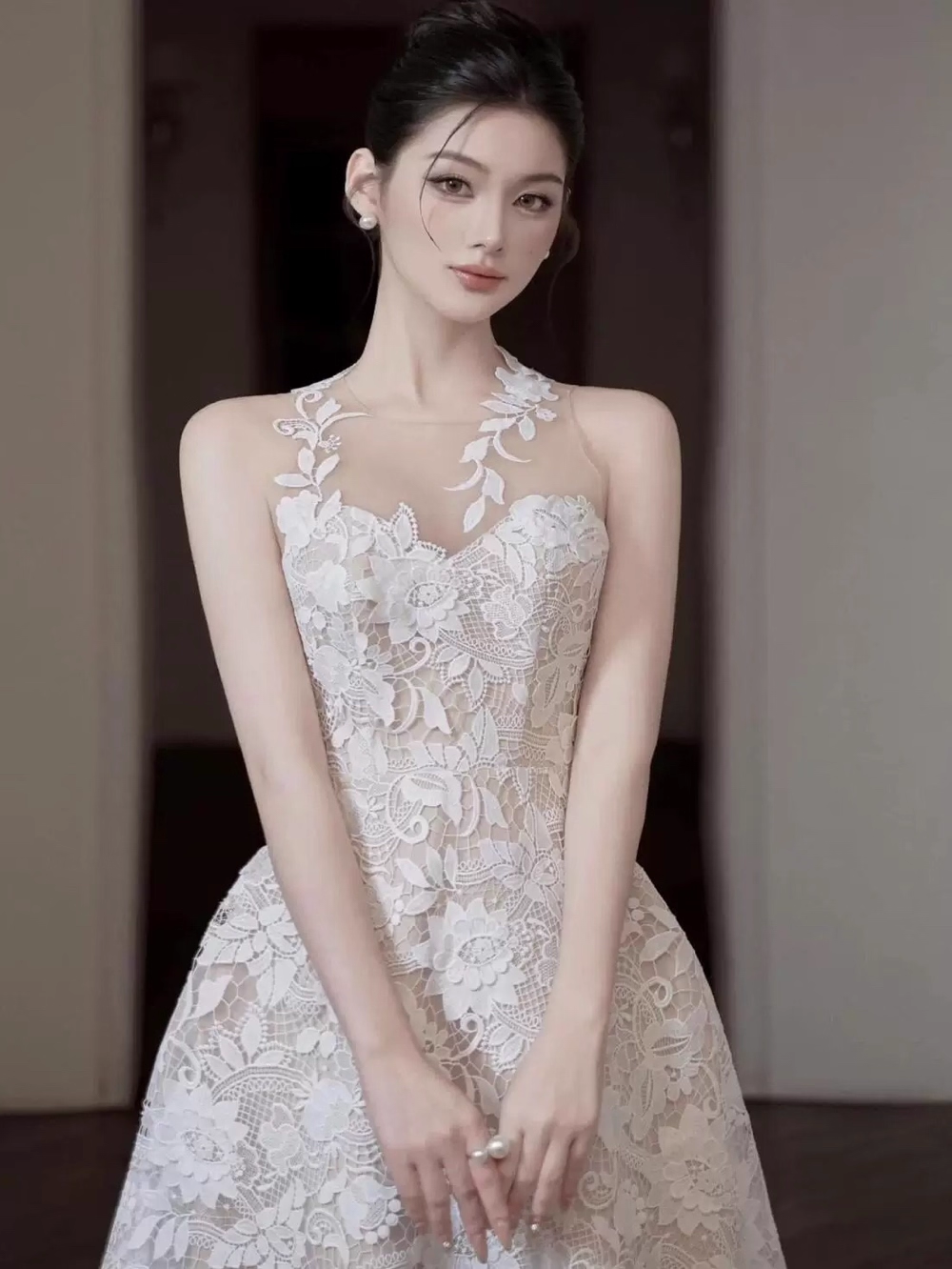 Robe de bal vintage blanche en dentelle avec appliques, robe de soirée fourreau longue, robe de soirée formelle, DP6616