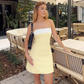 Cute Strapless Two-Tone Homecoming Dress Mini Party Dress DP8055