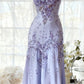 Elegantes Meerjungfrauen-Abendkleid DP8157 mit champagnerfarbenen Perlen und Spaghettiträgern