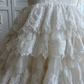 Gorgeous Strapless Sweetheart Lace Mermaid Wedding Dress Tiered Ruffled Tulle Bridal Gown DP8297