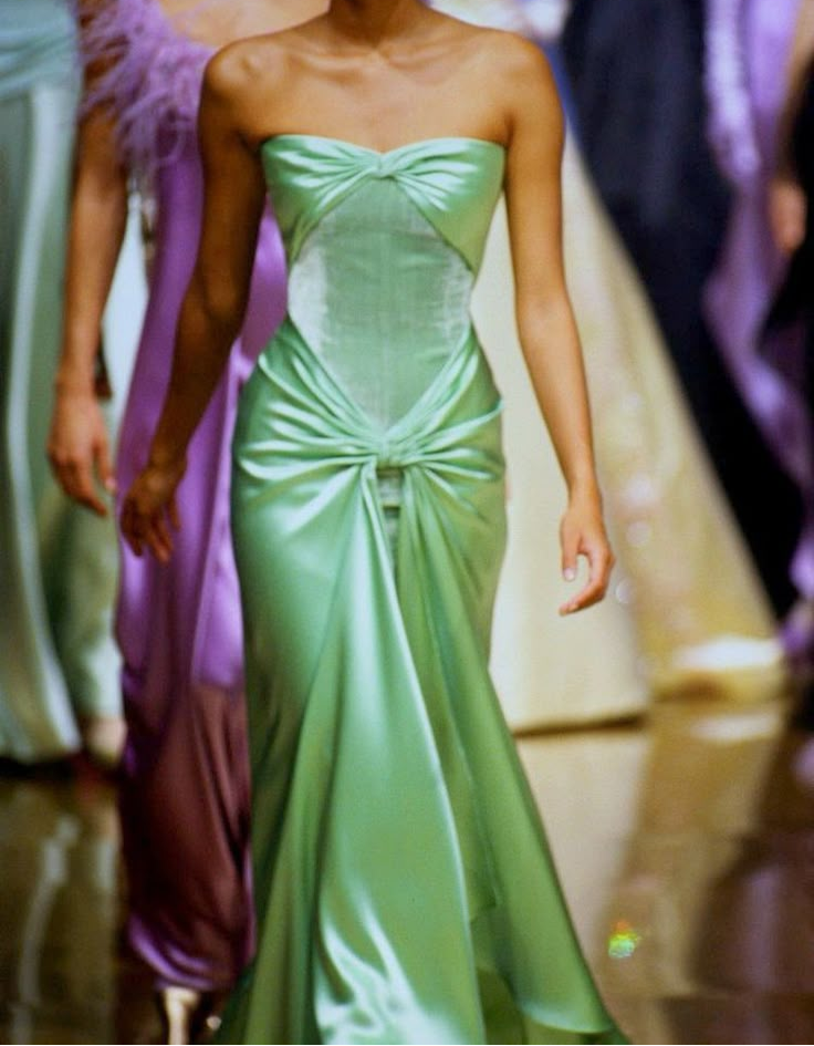 Green Strapless Sheath Velvet Satin Vintage Evening Dress, DP2662