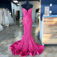 Glamorous Mermaid Evening Gowns Black Girl Sequin Prom Dresses,BL18616