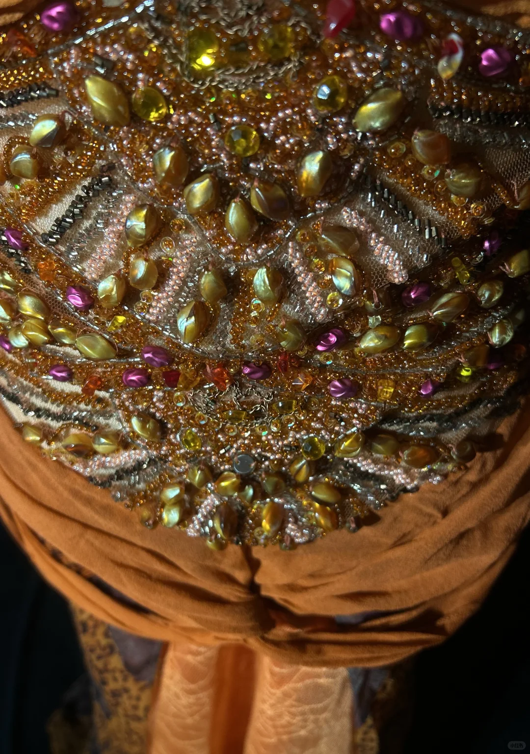 Vintage-Inspired Orange Spaghetti Strap Beaded Embellishment & Leopard Print Prom Dress DP7282