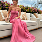 Elegant Strapless Pleated Chiffon A-Line Prom Dress DP8455