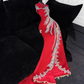 Gorgeous Shiny Red Beaded Sequined Embroidery Design Mermaid Prom Dress Evening Dress DP6227