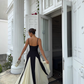 Vintage Black and White A-Line Prom Dress Spaghetti Strap Evening Dress Long Formal Dress, DP6608