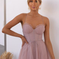 Vintage Tulle Sweetheart Spaghetti Straps Midi Evening Gown DP8143