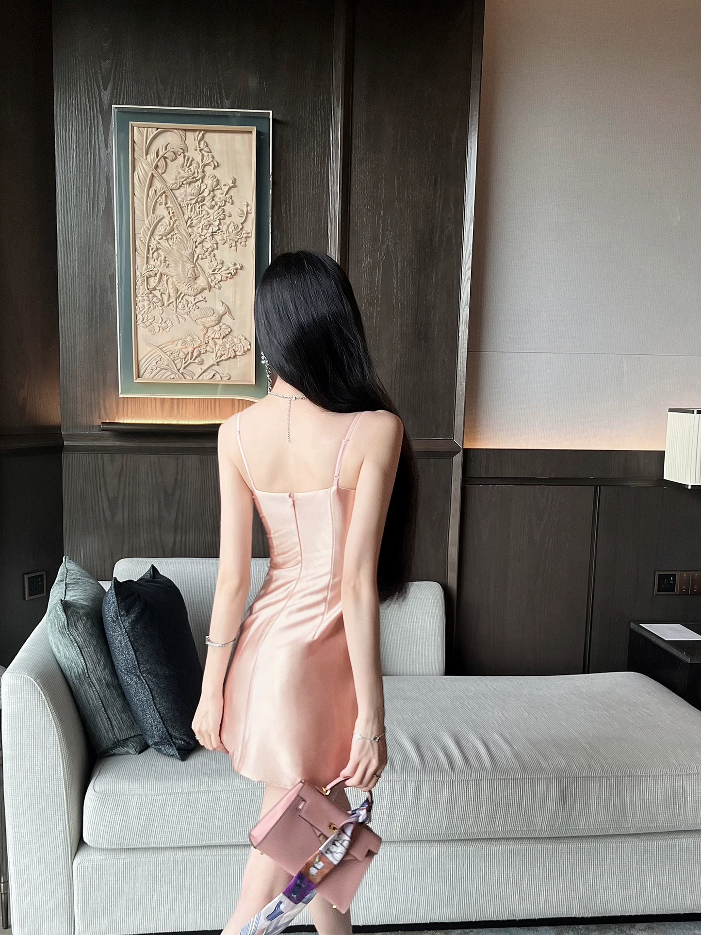 Elegant Pink 3D Floral Sweetheart Spaghetti Strap Satin Bodycon Homecoming Dress DP8813