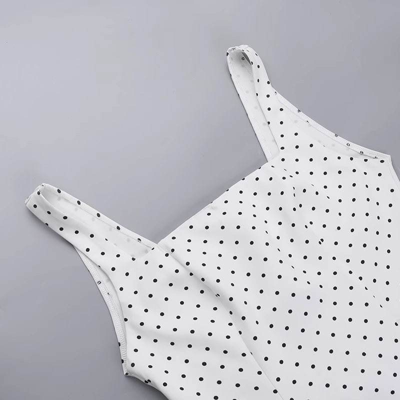 Vintage Dot Pattern Square-neck A-Line Short Summer Dresses Party Dress Homecoming Dress DP6390