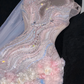 Gorgeous Sparkling Beaded Sequin Mermaid 3D Flowers Design Tulle Evening Dress Prom Dresses DP6163