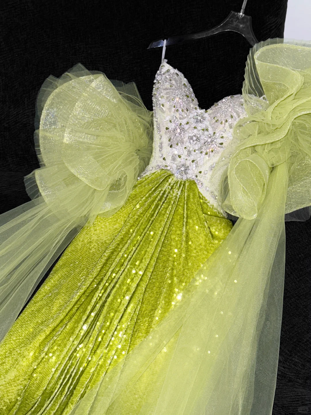 Sparkling Green Sequined Design Elegant Mermaid Prom Dress Evening Dress DP6228