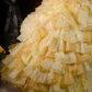 Gorgeous Yellow Layered Ruffle Glitter Tulle Sweet 16 Quinceanera Ball Gown  DP7416