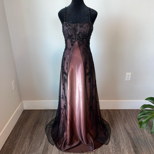 Spaghetti Straps A-Line Beading Vintage Long Evening Party Dresses, DP5287
