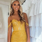 Vintage schulterfreies, perlenbesetztes, kurzes Sweetheart Homecoming-Kleid DP3427