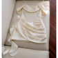 Vintage Beige Spaghetti Strap Design Sheath Party Dresses Homecoming Dresses, DP5803