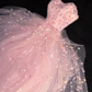 Dreamy Pink Tulle Applique Sequin Sweetheart Strapless Sweet 16 Quinceanera Ball Gown DP7330