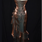 Sky Blue Straps Vintage Floral Asymmetrical Hem Long Prom Dress, DP3138