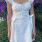 Fashion White Lace Short-sleeved Design A-line Party Dress Homecoming Dress , DP5866