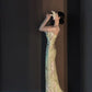 Glamorous Sage Green Floral Print Cowl Neck Satin Mermaid Prom Dress Spaghetti Strap Formal Evening Gown DP8203