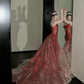 Vintage Farbverlauf Rot Liebsten Trägerlosen Meerjungfrau Design Sexy Ballkleid Abendkleid DP6253
